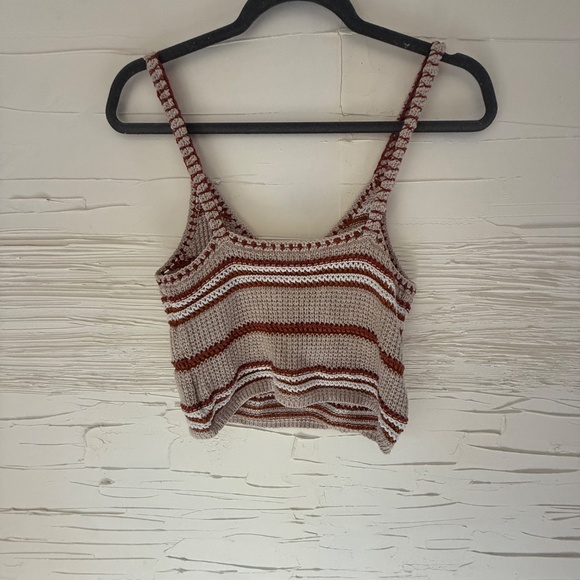 American Eagle Crochet Knit Striped Tank Top | Size M - Picture 3 of 7